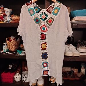 Grandma Roseanne Blanket crochet square tunic